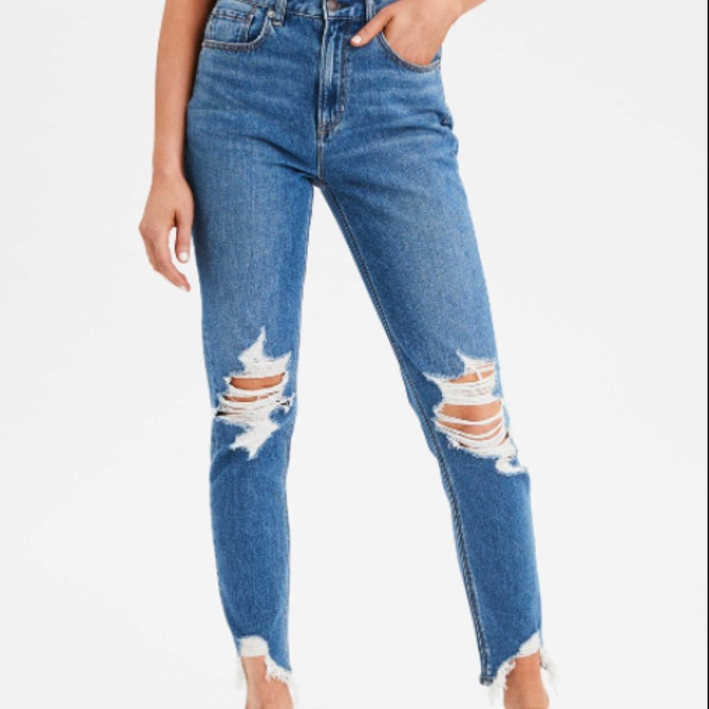 American Eagle Distressed Mom Jean